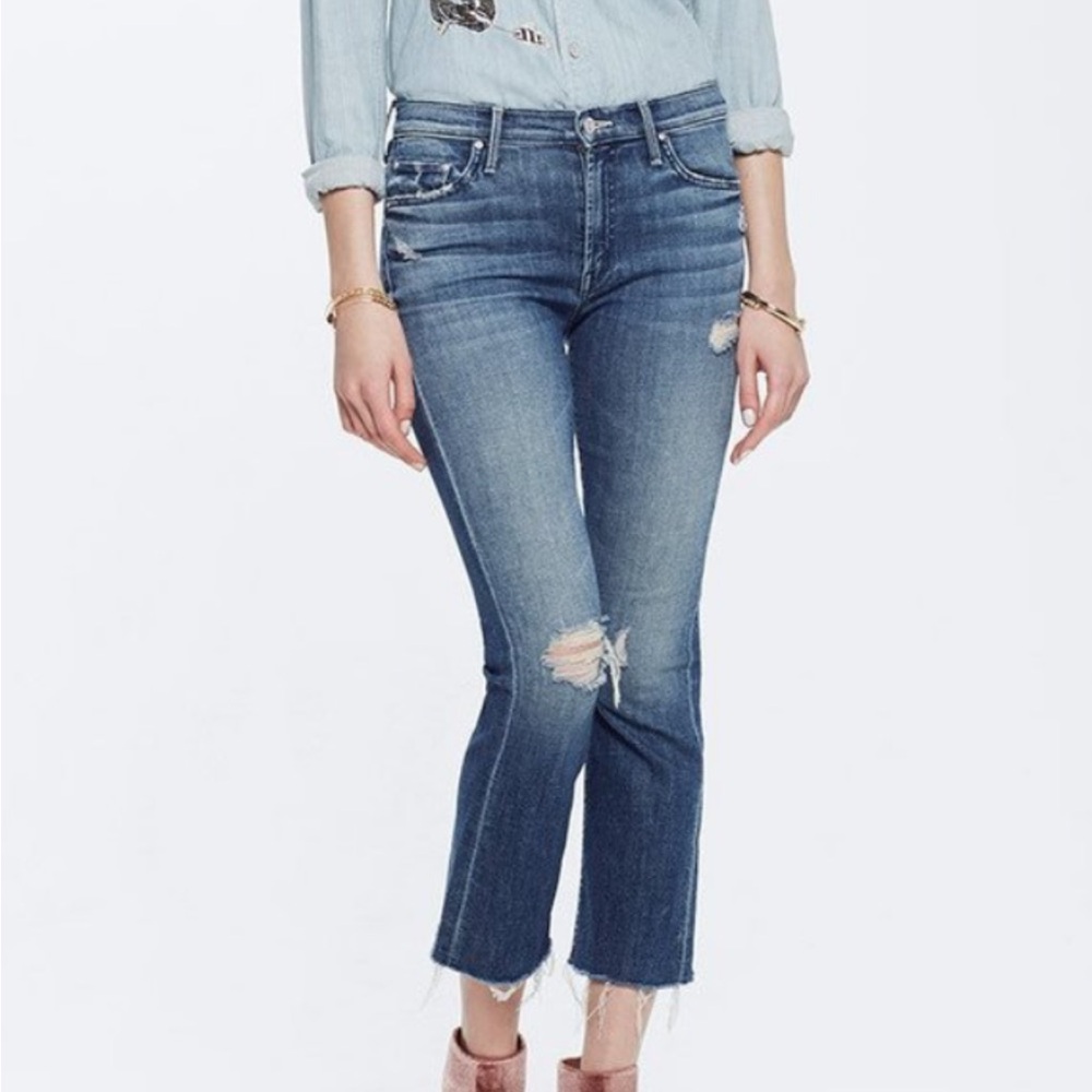 MOTHER The Insider Crop Fray in color Gypsy